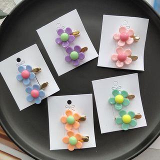 Set Of Two: Acrylic Flower Hair Clip