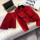 Button Jacket / Mini Skirt