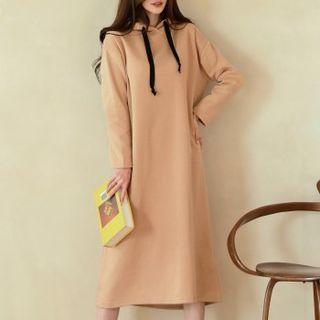 Napped Midi Hoodie Dress