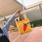 Carrot Print Canvas Tote Bag