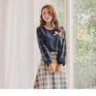 Plaid Panel Bow Accent Top