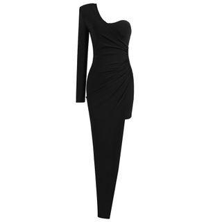 One-sleeve Asymmetrical Sheath Dress