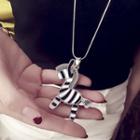 Zebra Pendant Necklace