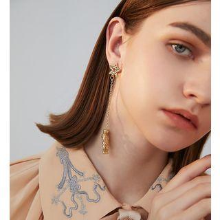 Non-matching Faux Pearl Earring 1 Pair - 925 Silver - Gold - One Size