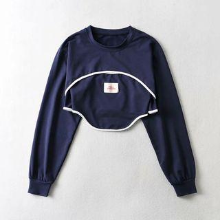 Set: Long-sleeve Top + Crop Tank Top