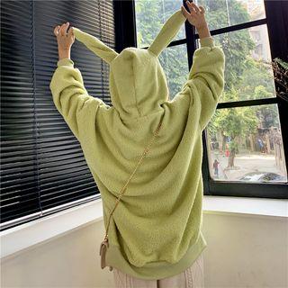Rabbit Ear Faux Shearling Hoodie