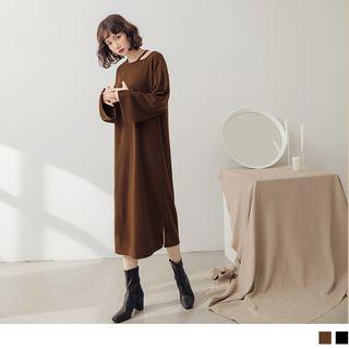 One Shoulder Loose Knit Dress