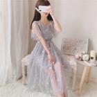 Round-neck Sequin Embroidered Dress