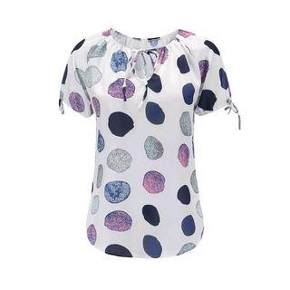 Short-sleeve Dots Printed Top