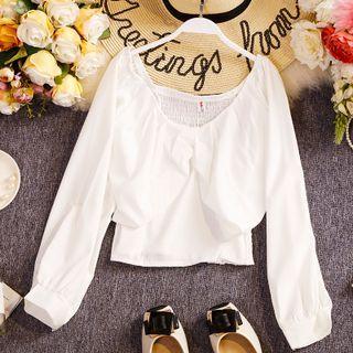 Smocked-back Blouse