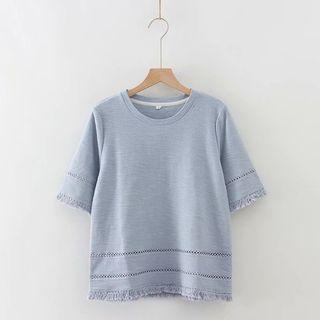 Tassel Trim Short-sleeve T-shirt
