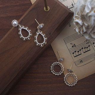 Beaded Hoop Drop Earrings