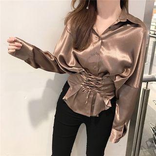 Long Sleeved Lace-up Shirt