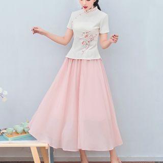 Traditional Chinese Short-sleeve Embroidered Top