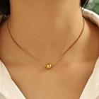 Polished Bead Pendant Alloy Necklace Gold - One Size
