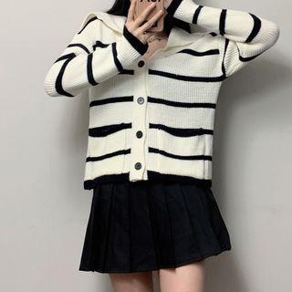 Striped Button-through Cardigan