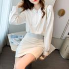 Half-zip Mock Two-piece Mini Sheath Hoodie Dress