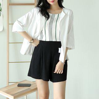 Open-front Round-neck Jacket