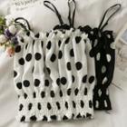 Ruffle-trim Dotted Crop Crop