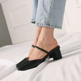 Cylinder-heel Banded Mules