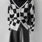 Checked Mohair-blend Cardigan One Size