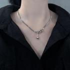 Stainless Steel Bead Pendant Necklace As Figure - One Size