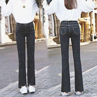 Ripped Boot-cut Jeans