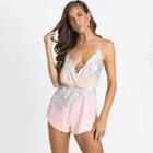 Sequined Spaghetti Strap Playsuit