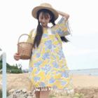 Short-sleeve Flower Print Sundress