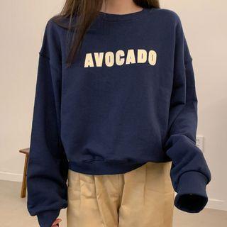 Lettering Print Sweatshirt Lettering Print - Dark Blue - One Size