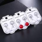 Bead / Faux Pearl Rhinestone Dangle Earring 1 Pair - Red - One Size