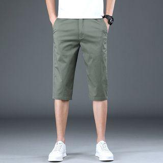 Mid Rise Cropped Straight Leg Pants