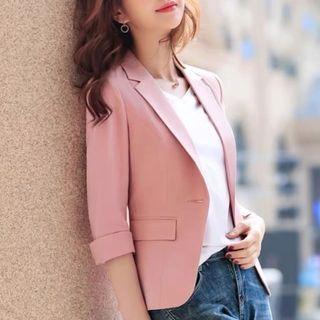 3/4-sleeve Cropped Blazer
