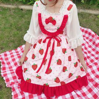 Fruit Print Sleeveless A-line Dress