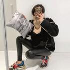 Turtle-neck Faux-shearling Jacket