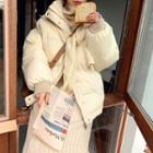 Set : Padding Jacket + Hooded Cable-knit Scarf