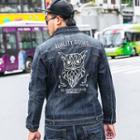 Owl Embroidered Buttoned Denim Jacket