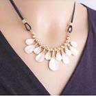Cat Eye Stone Fringed Necklace As Shown In Figure - One Size