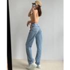 Chain-side Straight-cut Jeans