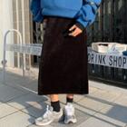 Midi A-line Skirt 3168 - Black - One Size