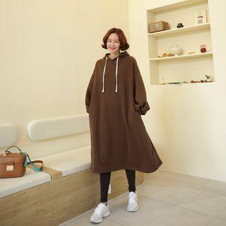 Fleece-lined A-line Hoodie Dress