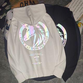 Reflective Unicorn Print Pullover