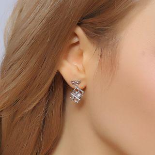 Rhinestone Cube Earrings