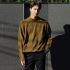 Mock-neck Raglan-shoulder Loose-fit Knit Top