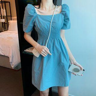 Square-neck Plain Mini Dress