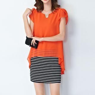 Mock Two-piece Chiffon Mini Dress