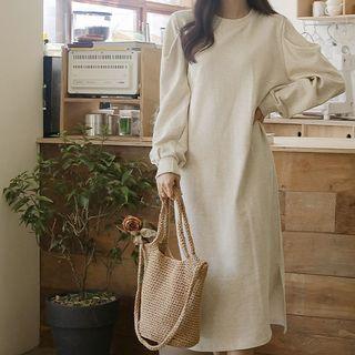 Puff-sleeve Long Sweatshirt Dress