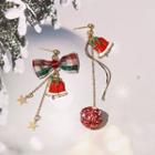 Asymmetrical Christmas Bell Drop Earring
