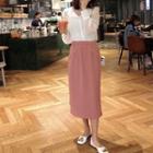High Waist Mini Straight-fit Skirt