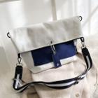 Denim Panel Flap Crossbody Bag